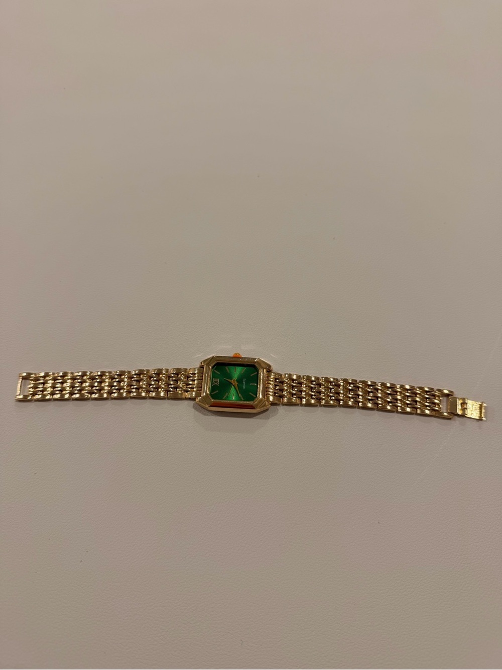 Quartz Gold-Tone Women's Bracelet Watch with Green Dial - Picture 7 of 8